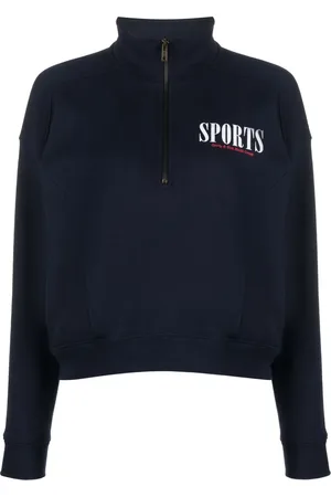 Sporty & Rich Logo-print half-zip sweatshirt