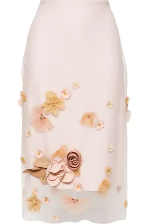 Viktor & Rolf Floral-appliqu?? skirt