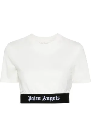 Palm Angels Logo-jacquard cropped T-shirt