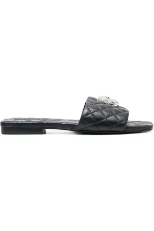 Philipp Plein Crystal-skull matelass?? slides
