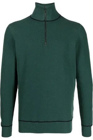 PRINGLE OF SCOTLAND Half-zip cotton jumper