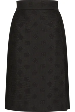 Dolce & Gabbana Monogram-jacquard straight midi skirt
