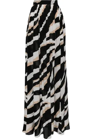 Elie saab Zebra-print silk maxi skirt