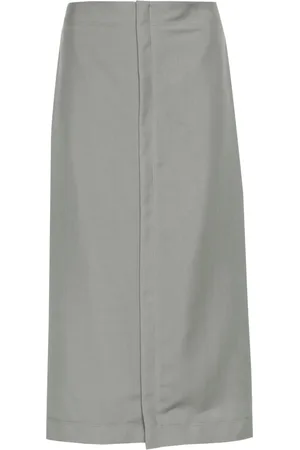 Fendi Embroidered-logo midi skirt