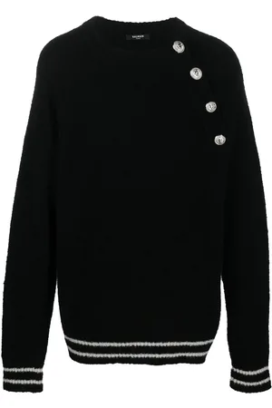 Balmain Button-fastening crew-neck jumper