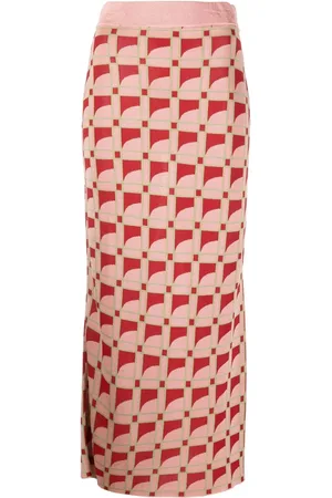 Paula Long jacquard pencil skirt