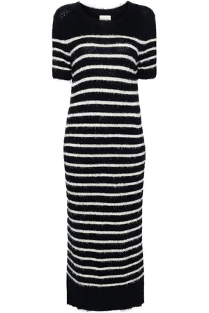 Khaite Stripe-pattern knitted tube dress