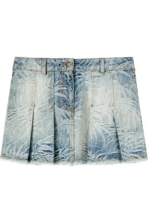 Palm Angels Palms-jacquard pleated mini skirt