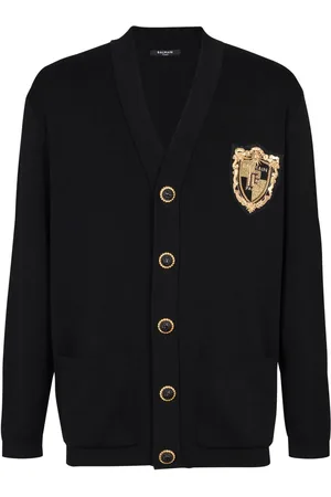 Balmain Logo-patch cardigan