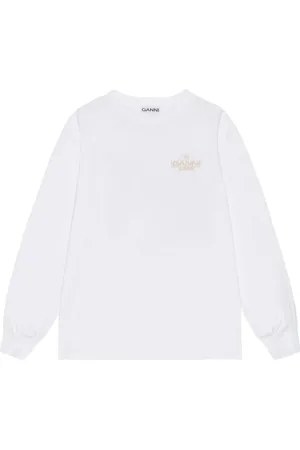 Ganni Logo-print cotton sweatshirt