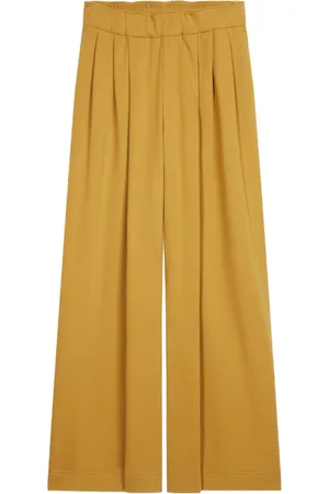 DRIES VAN NOTEN Wide-leg pleated cotton trousers