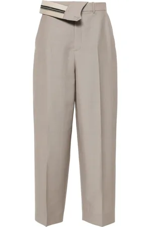 Fendi Pressed-crease tapered trousers