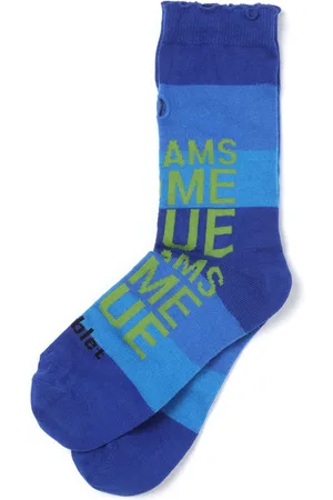 DOUBLET Slogan-print striped socks
