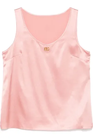 Dolce & Gabbana Logo-plaque satin top