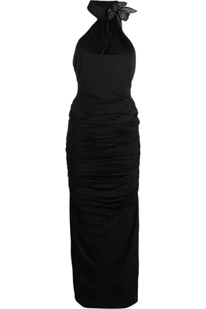 GIUSEPPE DI MORABITO Floral-appliqu?? halterneck gown