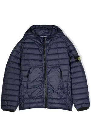 Stone Island Sleeve-patch hooded puffer jacket