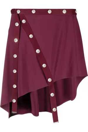 The Attico Button-embellished asymmetric miniskirt