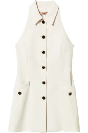 Twin-Set Buttoned crepe mini dress