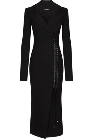 Dolce & Gabbana Lace-up midi coat dress