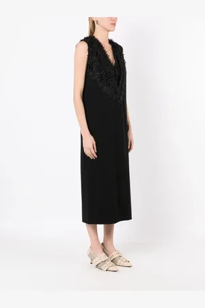 Gloria Coelho Floral-appliqu?? midi dress