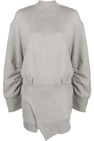 The Attico Gathered-sleeve sweatshirt minidress