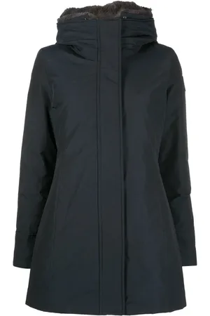Woolrich Logo-patch zip-up hoodie