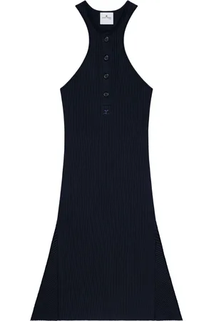 Courrèges Cotton rib knit dress