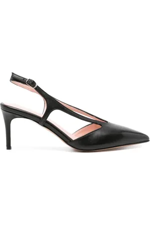 ANNA F. 75mm slingback leather pumps