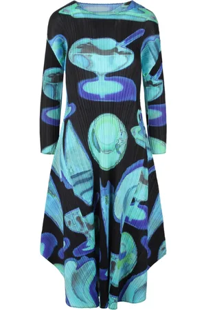 PLEATS PLEASE ISSEY MIYAKE Abstract-print midi dress