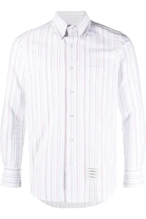 Thom Browne University-stripe long-sleeve shirt