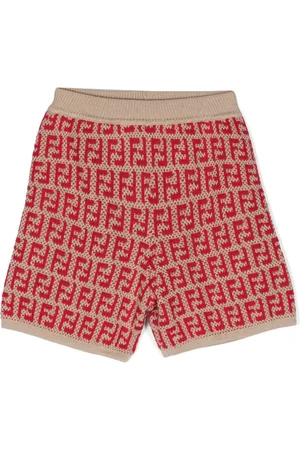 Fendi FF wool-cotton knitted shorts