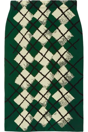 Burberry Argyle intarsia-knit midi skirt