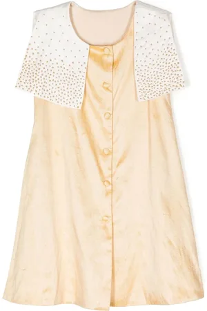 SHATHA ESSA Embroidered cape-panel dress
