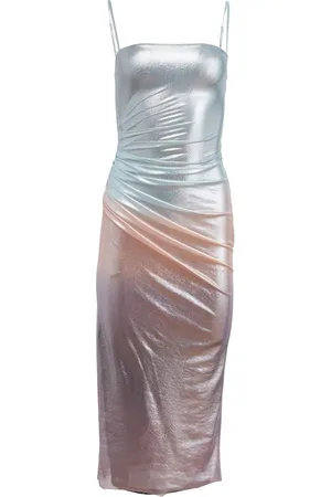 FLEUR DU MAL Ombr??-effect metallic dress