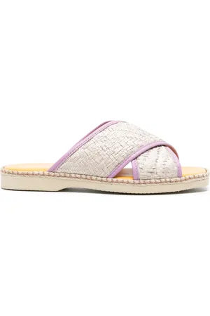 Hogan 660 interwoven-raffia slides