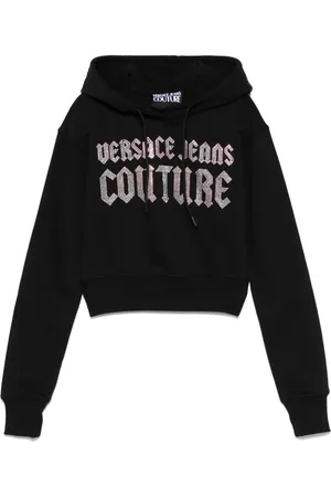 VERSACE Rhinestone-logo hoodie