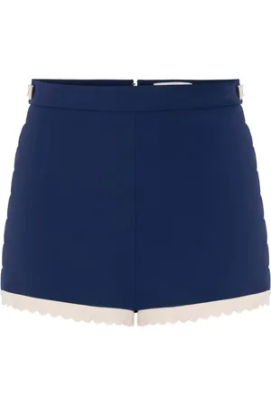 Elisabetta Franchi Scallop-edge crepe shorts