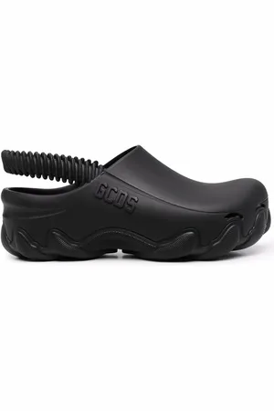 GCDS Embossed-logo slingback clogs