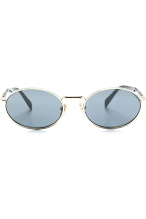 Prada Logo-engraved oval-frame sunglasses
