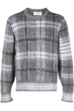 Thom Browne Textured tartan patter jumper