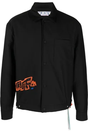 OFF-WHITE Embroidered logo buttoned jacket