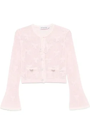 Self-Portrait Bow crochet cardigan
