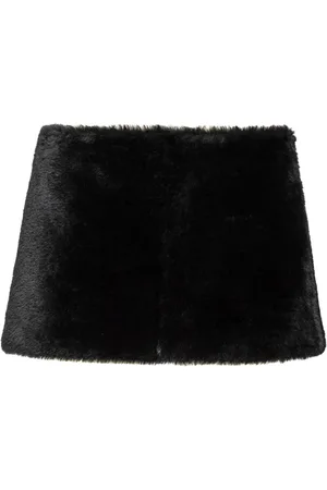 Prada A-line shearling miniskirt