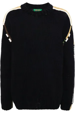 CASEY CASEY Pattern-detail cotton-wool jumper