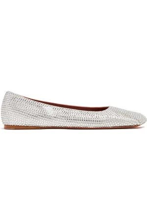 Amina Muaddi Ane crystal-embellished ballerina shoes