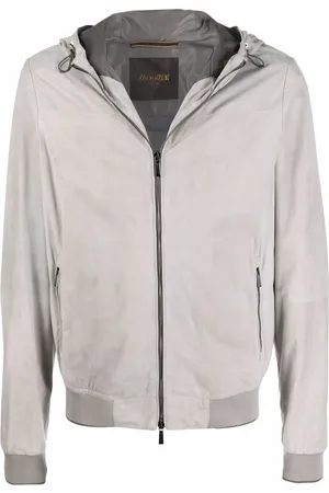 MOORER Lightweight zipped leather jacket