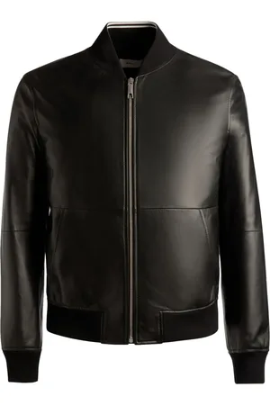Bally Zip-up leather bomber jacket