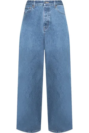 Vetements Logo-stitch wide-leg jeans