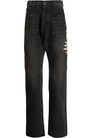 UNDERCOVER Bead-embellished straight-leg jeans