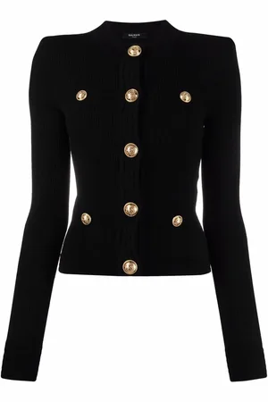 Balmain Button-embellished ribbed cardigan
